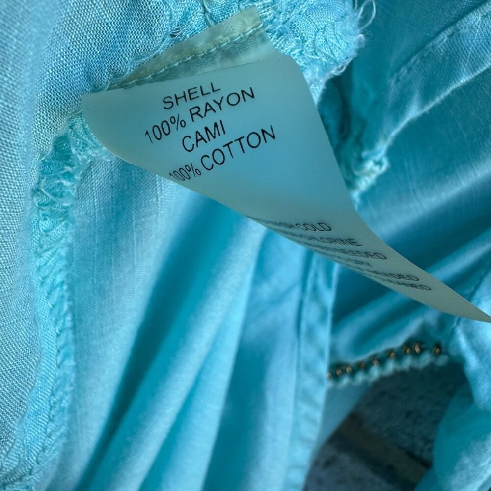 Soft Surroundings Long Sleeve 1/2 Button Collared Blouse / Cami Women's Size M. - Picture 4 of 10